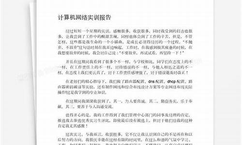 装电脑系统实训报告-组装电脑实训总结